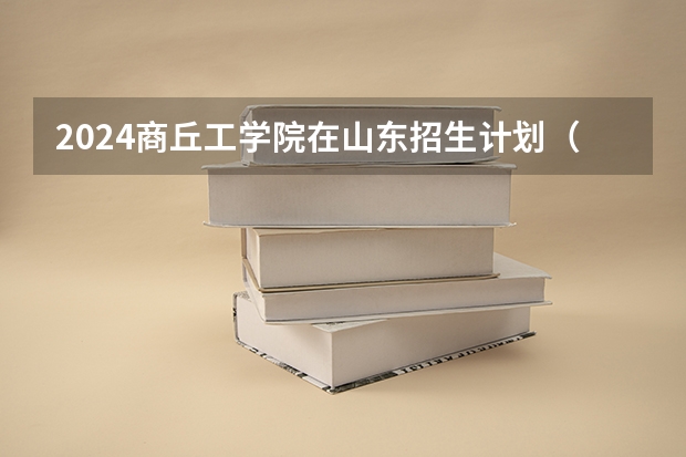2024商丘工学院在山东招生计划（招生人数介绍）