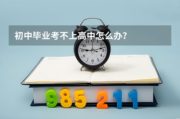 初中毕业考不上高中怎么办？