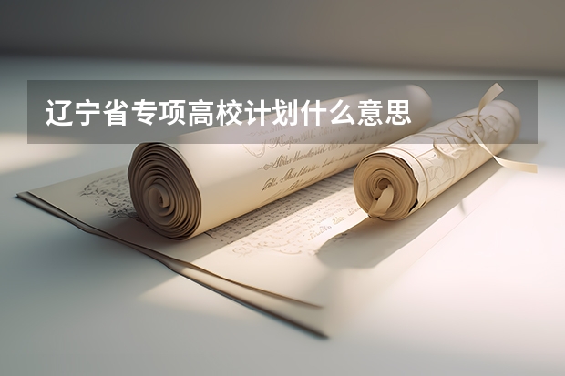 辽宁省专项高校计划什么意思